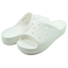crocs CLASSIC PLATFORM SLIDE WHITE 208180-100画像
