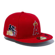 NEW ERA 59FIFTY Shohei Ohtani American League MVP & Home Runs Leaders ロサンゼルス・エンゼルス スカーレット 14339797画像