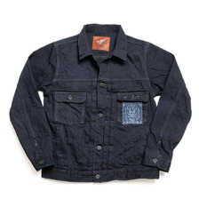 ONI DENIM 14oz Indigo x Black ONI Denim - 青鬼 - 2nd Type Denim Jacket ONI-02516P14画像