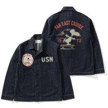 TOYS McCOY U.S.NAVY DENIM UTILITY JACKET SNOOPY "FAR EAST CRUISE" TMJ2404画像