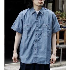 orslow SHORT SLEEVE CHAMBRAY WORK SHIRT 01-V8170-84画像