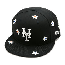 NEW ERA 59FIFTY Flower Embroidery ニューヨーク・メッツ ブラック 14109895画像
