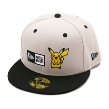 NEW ERA 59FIFTY Pok&eacute;mon ポケモン ピカチュウ ボックスロゴ ストーン ブラックバイザー 14124364画像