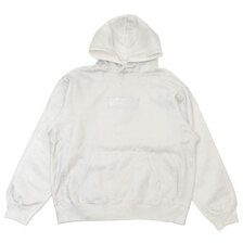 Supreme × MM6 Maison Margiela 24SS Foil Box Logo Hooded Sweatshirt WHITE画像