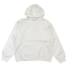 Supreme &times; MM6 Maison Margiela 24SS Foil Box Logo Hooded Sweatshirt WHITE画像
