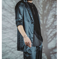 NO ID. BLACK クロップドスリーブサテンロングJKT 454006-756J画像