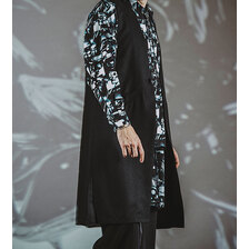 NO ID. BLACK ディープスリットロングベスト 454006-758V画像
