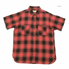 SUGAR CANE COTTON OMBRE CHECK S/S OPEN SHIRT SC39293画像