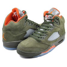 NIKE AIR JORDAN 5 RETRO army olive/solar orange DD0587-308画像