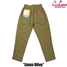 COOKMAN Chef Pants Linen Olive 231-41823画像