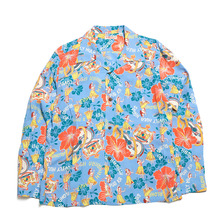 SUN SURF RAYON HAWAIIAN SHIRT - LOVELY HULA HANDS - LONG SLEEVE SS29203画像