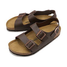 BIRKENSTOCK MILANO BS DARK-BROWN | BIRKO-FLOR | GOOD NARROW 34703画像