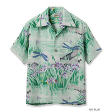SUN SURF RAYON HAWAIIAN SHIRT &ldquo;IRIS & DRAGONFLY&rdquo; SS39218画像