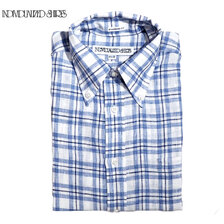 INDIVIDUALIZED SHIRTS L/S STANDARD FIT B.D. LINEN SHIRTS navy plaid画像