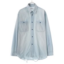 marka DAMAGE SHIRT - organic cotton chambray - M24B-03SH01C画像