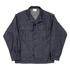 Workers M-43 Shirt Jacket, 6 oz Brown Back Denim画像