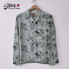 STAR OF HOLLYWOOD &ldquo;RETURN OF THE DRAGON&rdquo; by Vince Ray H.D.R L/S OPEN SHIRT SH29308画像