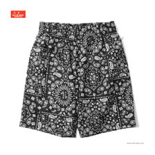 COOKMAN CHEF PANTS SHORT PAISLEY BLACK 231-32941画像