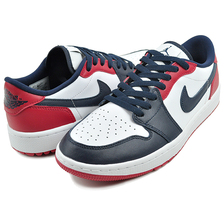 NIKE AIR JORDAN 1 LOW GOLF USA white/obsidian-varsity red DD9315-113画像