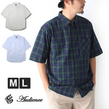 Audience ワンウォッシュ ボタンダウン 半袖 テーパードシャツ AUD6539画像