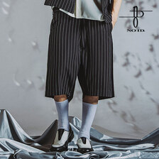 NO ID. BLACK インバーテッドプリーツハーフトラウザーズ 454006-786P画像