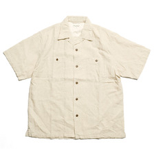 BURGUS PLUS Open Collar Cotton Linen Shirt BP24502画像