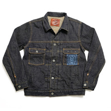 ONI DENIM 14oz Indigo x Beige ONI Denim - 青鬼 - 2nd Type Denim Jacket ONI-02516P14画像
