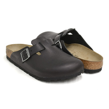 BIRKENSTOCK BOSTON VINTAGE WOOD BLACK / NATURAL NARROW 1023419画像