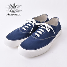 ANATOMICA WAKOUWA CANVAS OX LOW WHITE SOLE NAVY画像