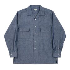Workers Open Collar Shirt, Chambray画像
