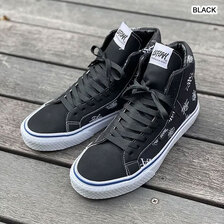 LEFLAH レイヤード総柄スニーカー BLACK画像