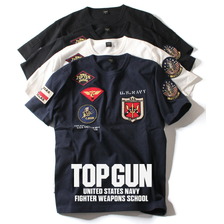AVIREX TOP GUN WAPPEN S/S CREW NECK T-SHIRT 7833934021画像