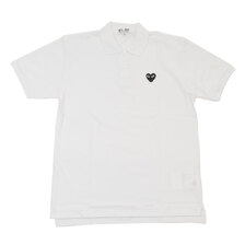 PLAY COMME des GARCONS BLACK HEART POLO SHIRT WHITE画像