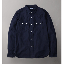 THE FLAT HEAD INDIGO DOBBY WESTEN SHIRT FN-SCW-002L画像