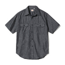 SUGAR CANE BLACK CHAMBRAY WORK SHIRT (SHORT SLEEVE) SC39307画像