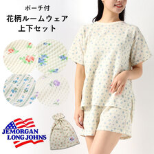 J.E.MORGAN 花柄 ワッフル 半袖 ショーツ セット JD563-29S画像