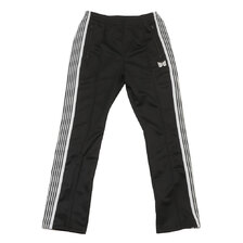 NEEDLES Narrow Track Pant Poly Smooth BLACKxWHITE画像