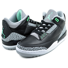 NIKE AIR JORDAN 3 RETRO black/green glow-wolf grey CT8532-031画像