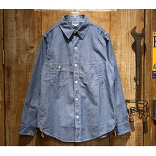 FREEWHEELERS &ldquo;THE IRONALL FACTORIES CO. LONG SLEEVE WORK SHIRT&rdquo; Original High Density 6.5oz Indigo Chambray 2423001画像