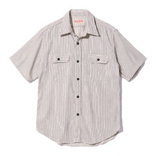 SUGAR CANE DOBBY STRIPE WORK SHIRT (SHORT SLEEVE) SC39306画像