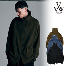 VIRGOwearworks Large collar zip cardigan VG-KNIT-94画像