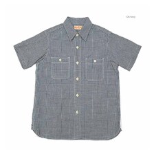 SUGAR CANE INDIGO CHAMBRAY CHECK S/S WORK SHIRT SC39292画像