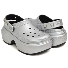 crocs STOMP METALLIC CLOG SILVER 210362-040画像