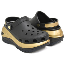 crocs MEGA CRUSH METALLIC CLOG BLACK / GOLD 210368-072画像