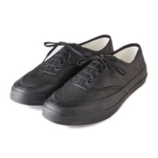 Peanuts&Co &times; ADDICT CLOTHES JAPAN WAXED COTTON P-DECK SHOES (BLACK)画像