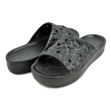 crocs CLASSIC PLATFORM GEOMETRIC SLIDE BLACK 209564-001画像