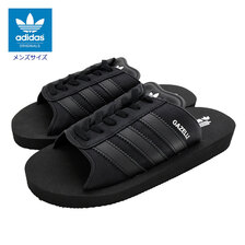 adidas GAZELLE BEACH SLIDES CORE BLACK/CORE BLACK/FOOTWEAR WHITE JQ7423画像