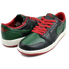 NIKE WMNS AIR JORDAN 1 RETRO LOW OG black/gorge green-varsity red CZ0775-036画像