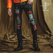 NO ID. .&times; OVERDESIGN アルティメットストレッチデニムパッチワークスキニーPT 855777-817P画像