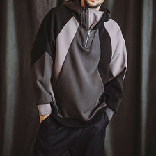 NO ID. ボリュームネックハーフZIPパーカ 855006-830T画像